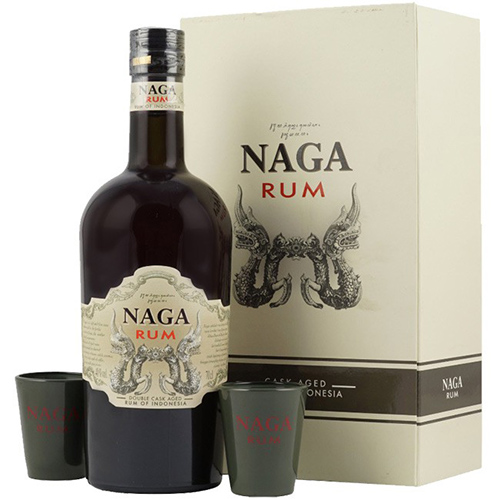 Naga Double Cask Aged Rum of Indonesia m/ 2 shooters 